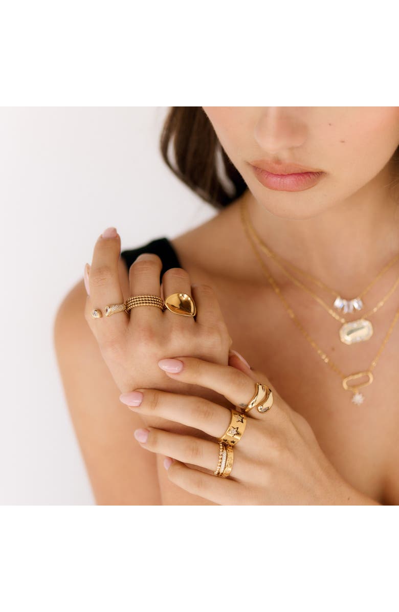 Mazin Jewels Triple Bead Ring, Alternate, color, Gold