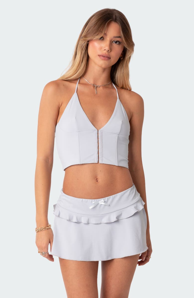 EDIKTED Pamela Corset Halter Crop Top, Alternate, color, 