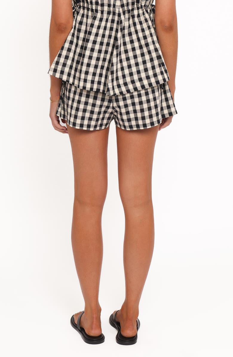 Petal & Pup Rory Gingham Cotton Shorts, Alternate, color, Black Gingham