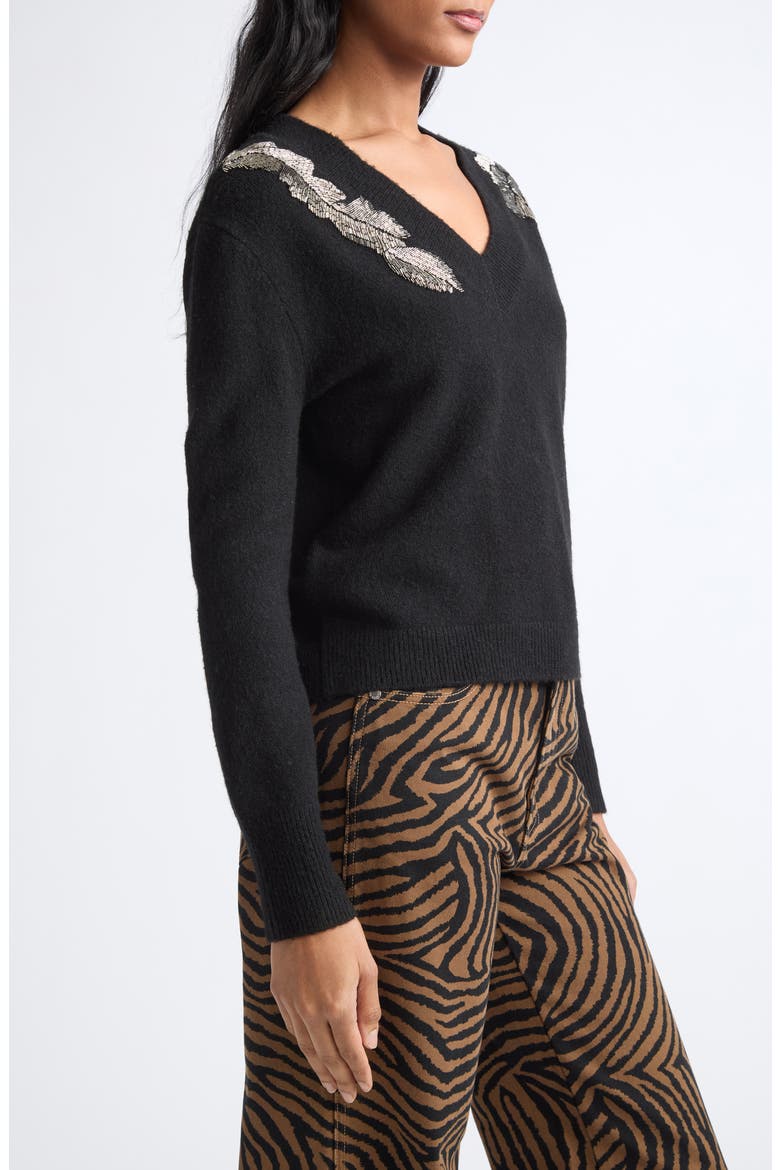 Saelith Embellished Sweater, Alternate, color, BLACK
