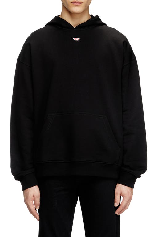 Diesel ® Logo Patch Relaxed Fit Organic Cotton Hoodie