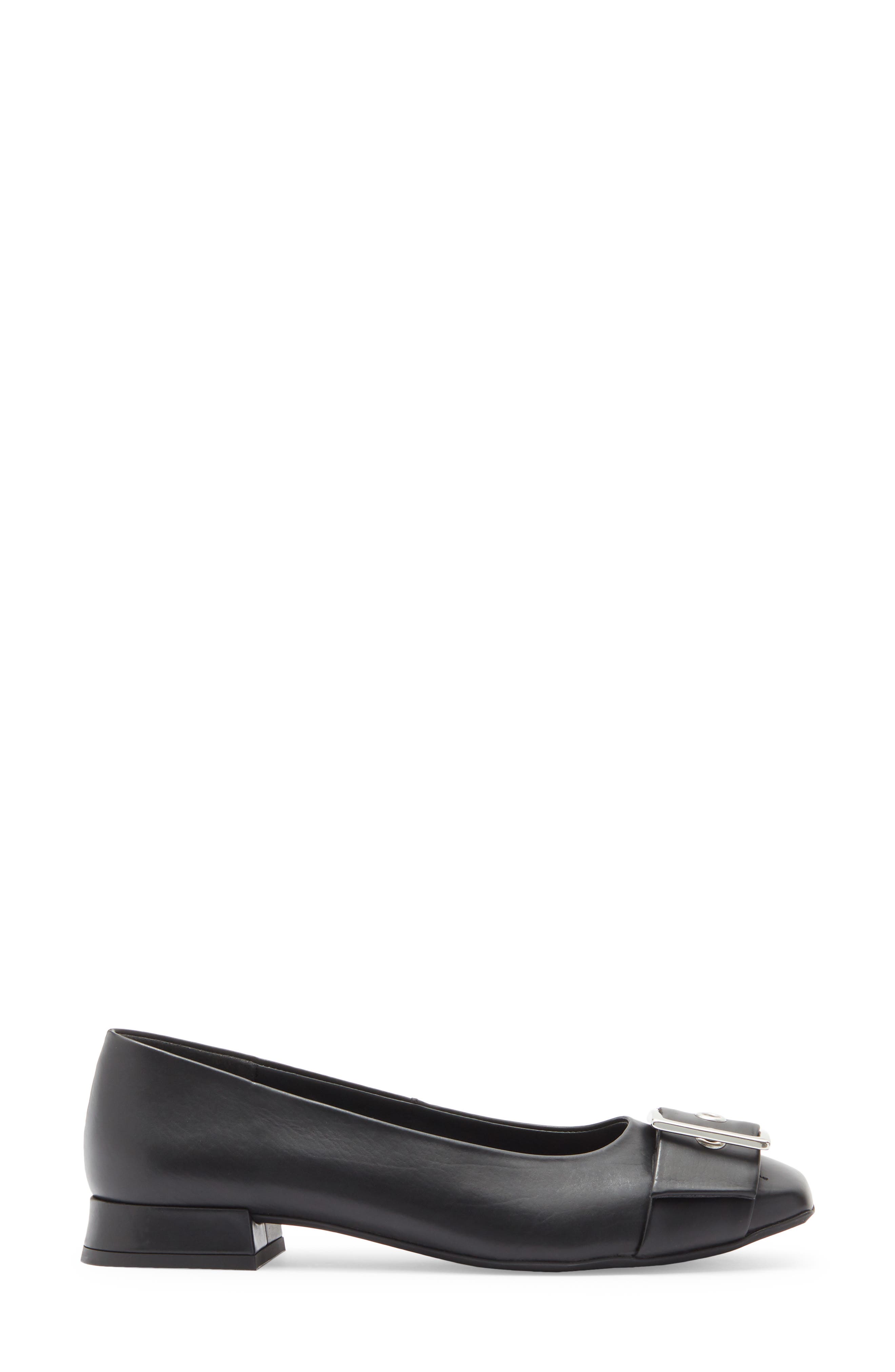 Paul Green Devony Buckle Flat, Alternate, color, Black Leather