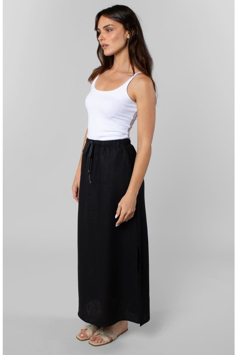 Linen Resort Skirt, Alternate, color, Black