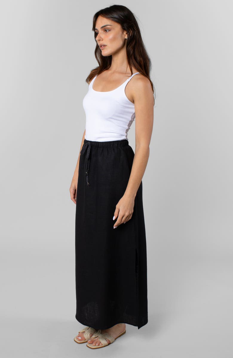 LEISURE LAB Linen Resort Skirt, Alternate, color, Black