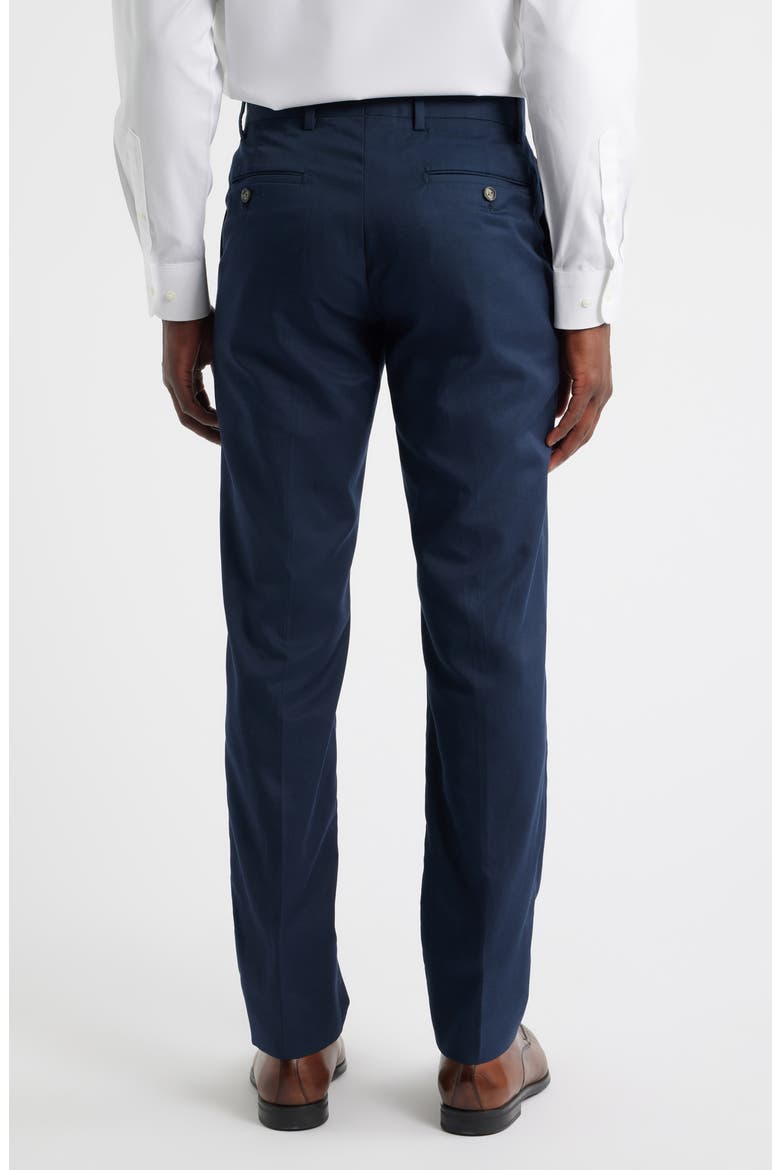 Trim Fit Flat Front Lyocell & Cotton Twill Chinos, Alternate, color, NAVY