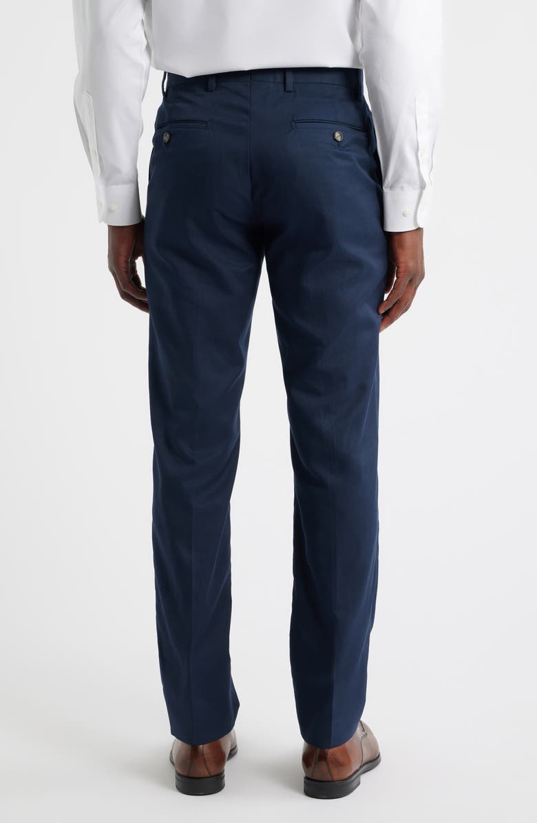 Berle Trim Fit Flat Front Lyocell & Cotton Twill Chinos, Alternate, color, Navy
