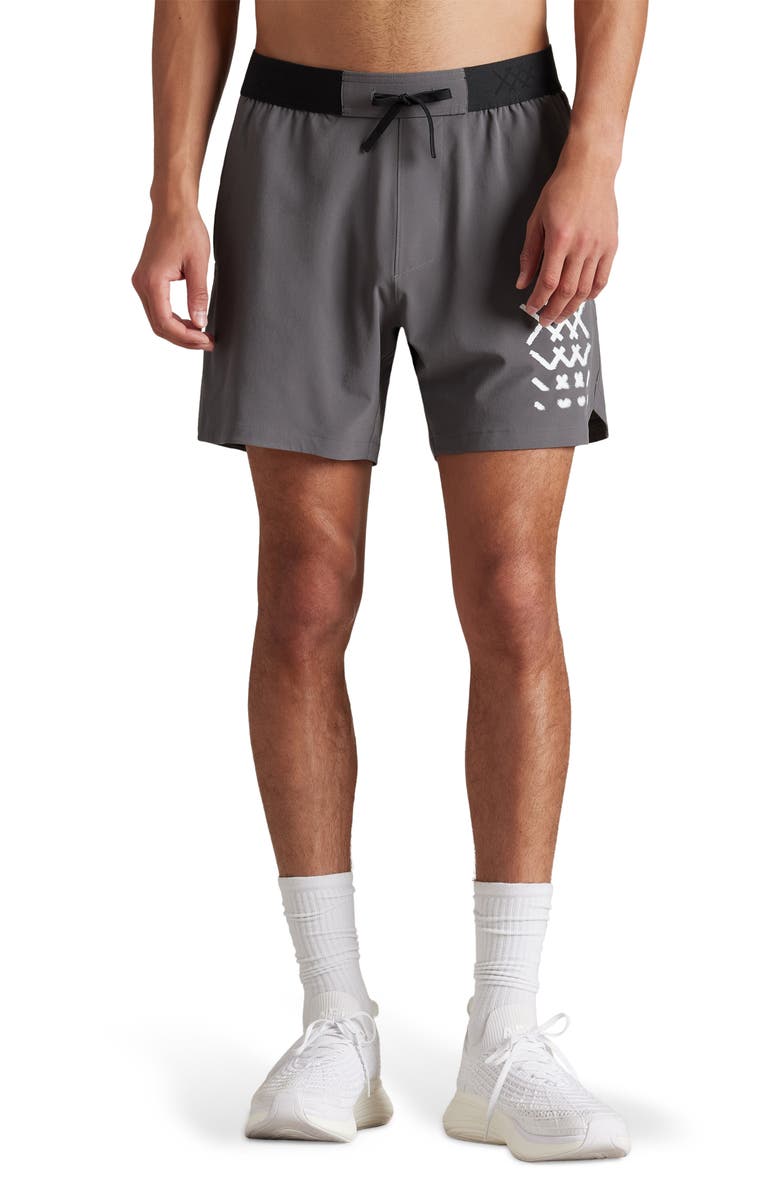 Rhone Base Training Shorts, Main, color, Gravel