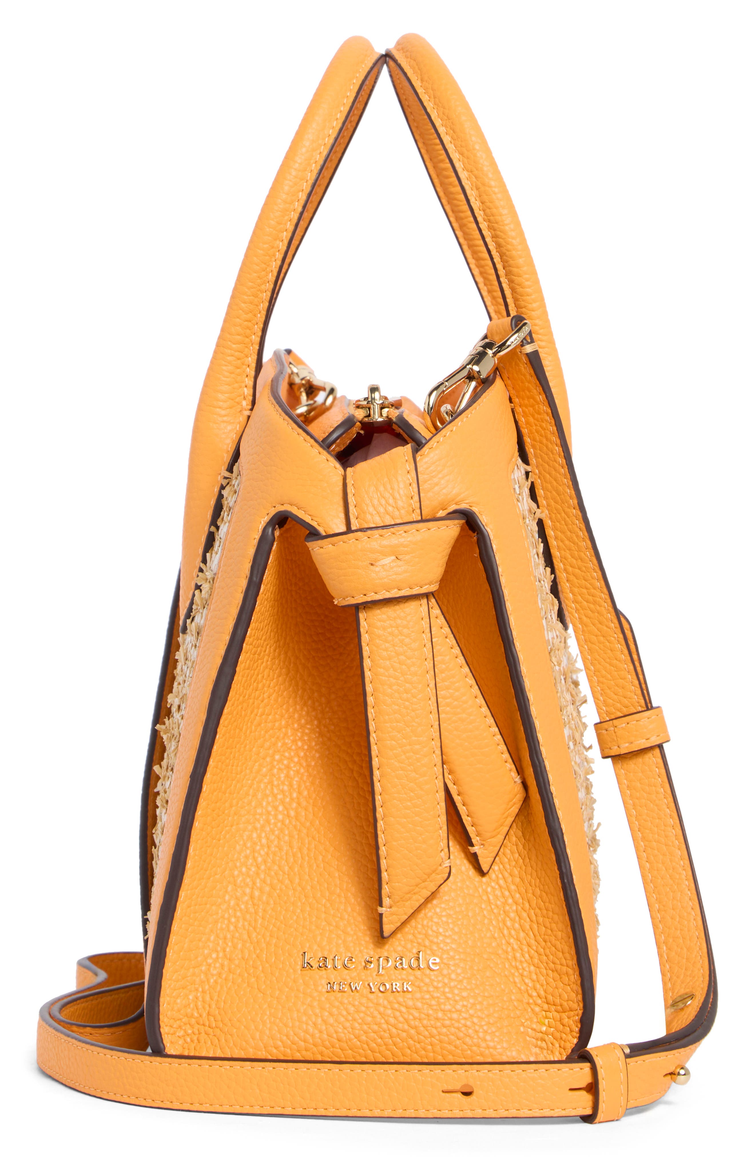 Knott Raffia Tweed Medium Zip Satchel, Alternate, color, SUNSET BLAZE MULTI