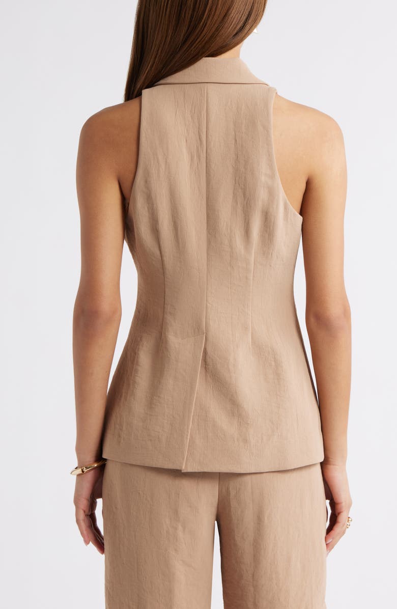 Open Edit The Curator Notched Lapel Vest, Alternate, color, Tan Portabella