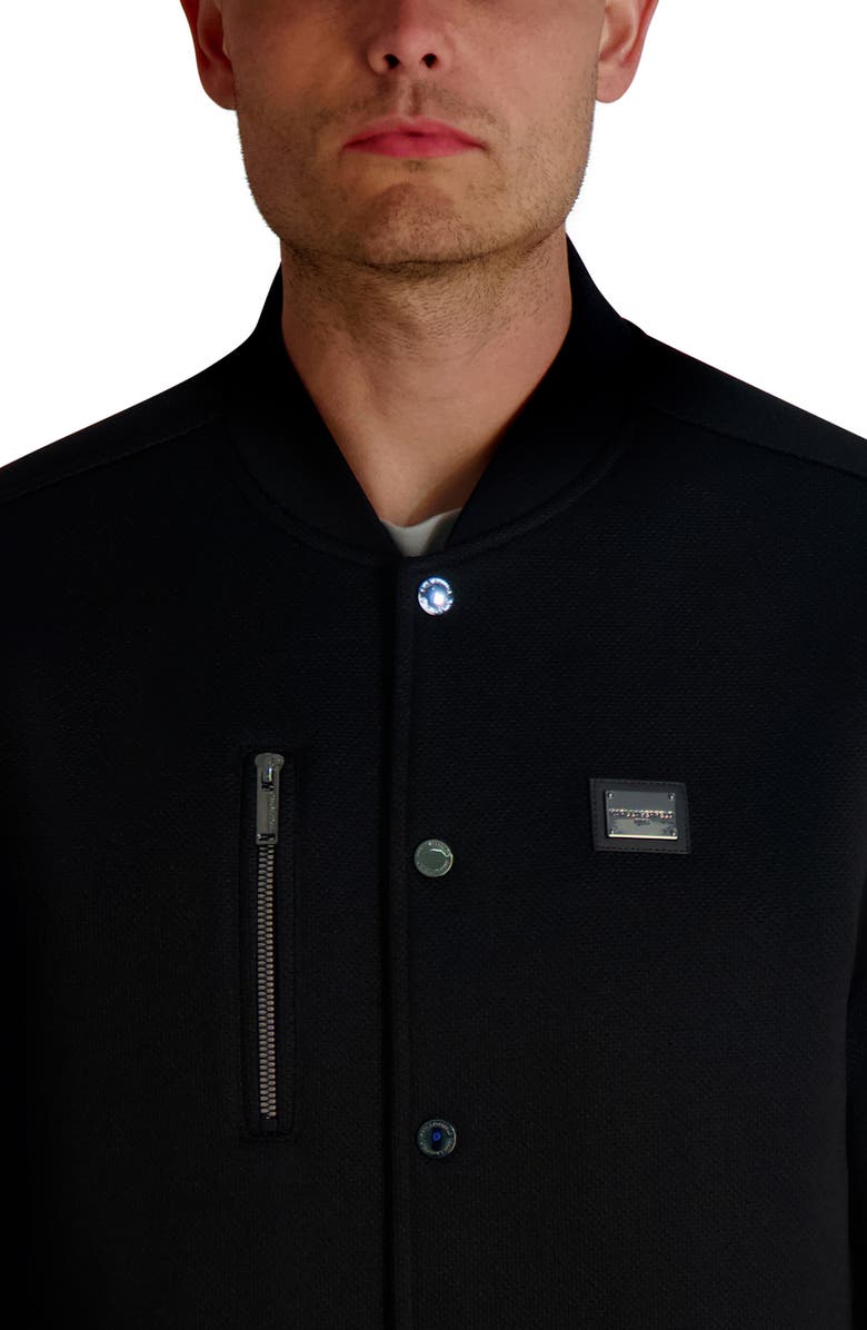 KARL LAGERFELD PARIS Bomber Jacket, Alternate, color, Black