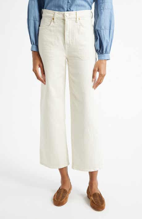 Veronica Beard Crosbie High Waist Crop Wide Leg Jeans