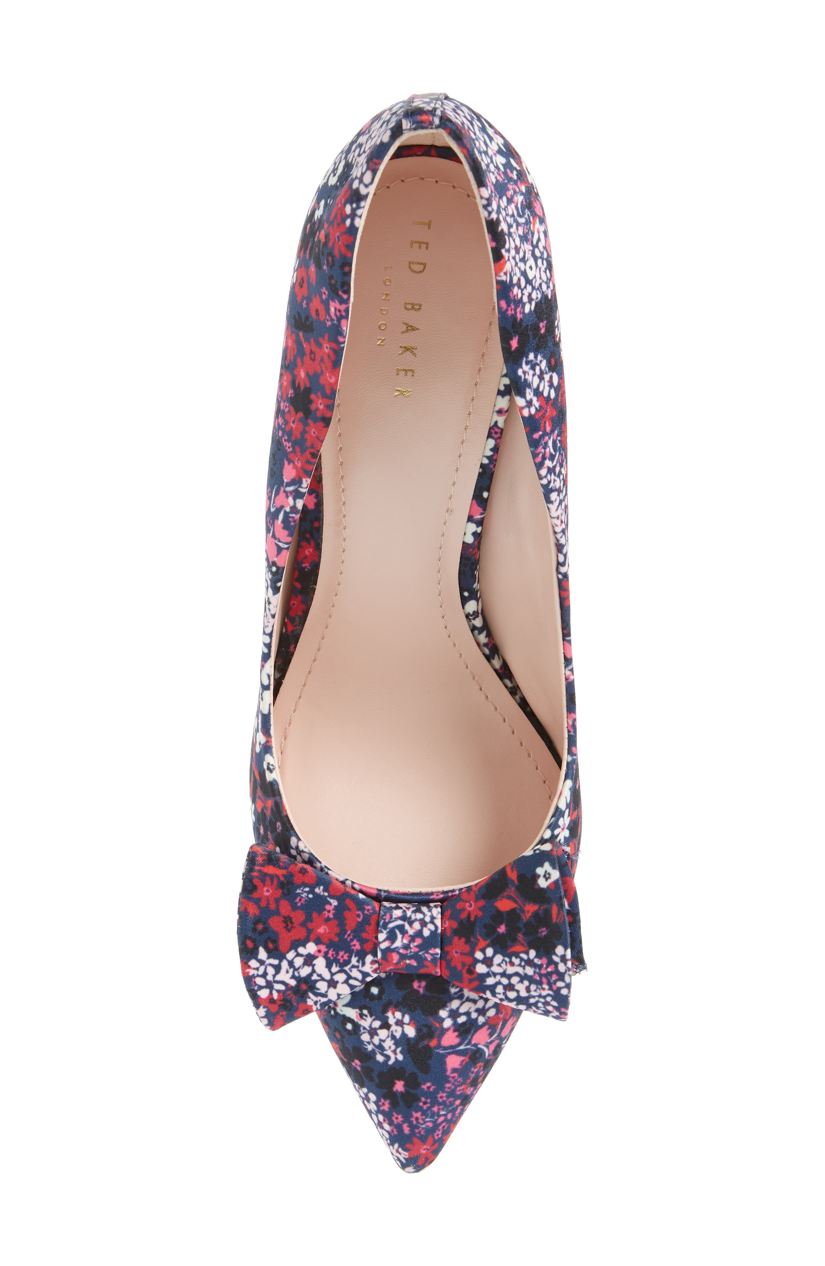 Ted Baker London Zafiina Ditsy Floral Pointed Toe Pump, Alternate, color, Navy