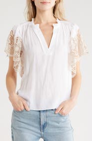 Ramy Brook Esti Embroidered Sleeve Top