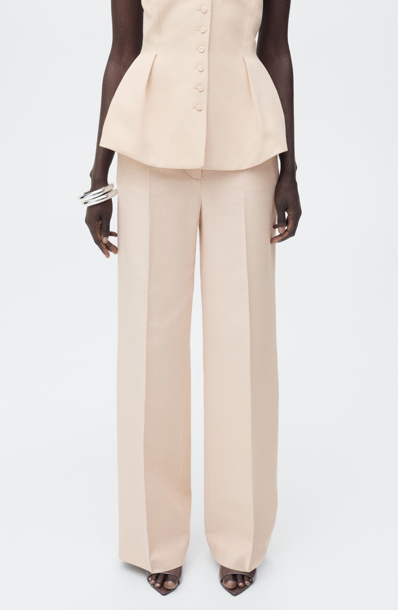 MANGO Straight Leg Suit Pants, Main, color, Beige