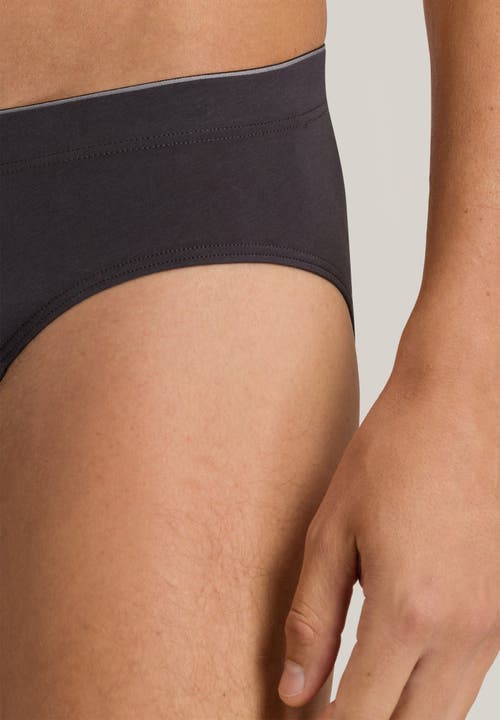 Hanro Cotton Essentials Cotton Brief In Coal Grey