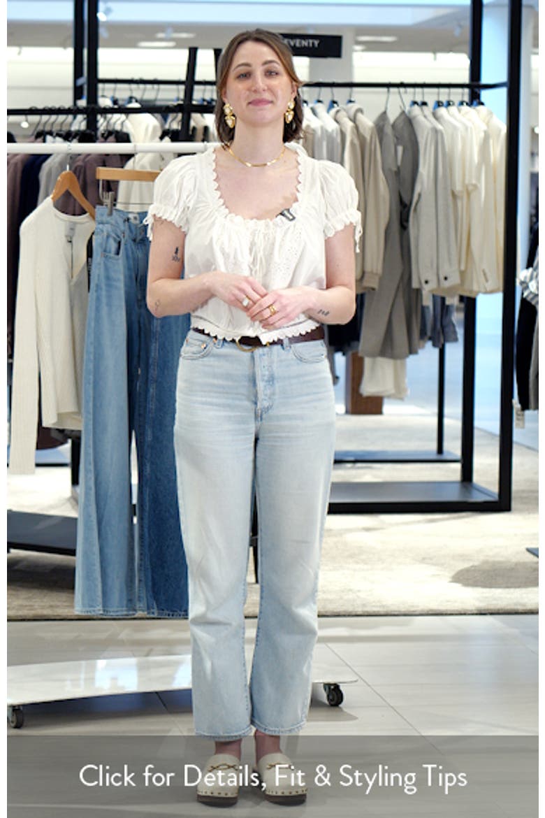 Nera Eyelet Ruffle Organic Cotton Crop Top video