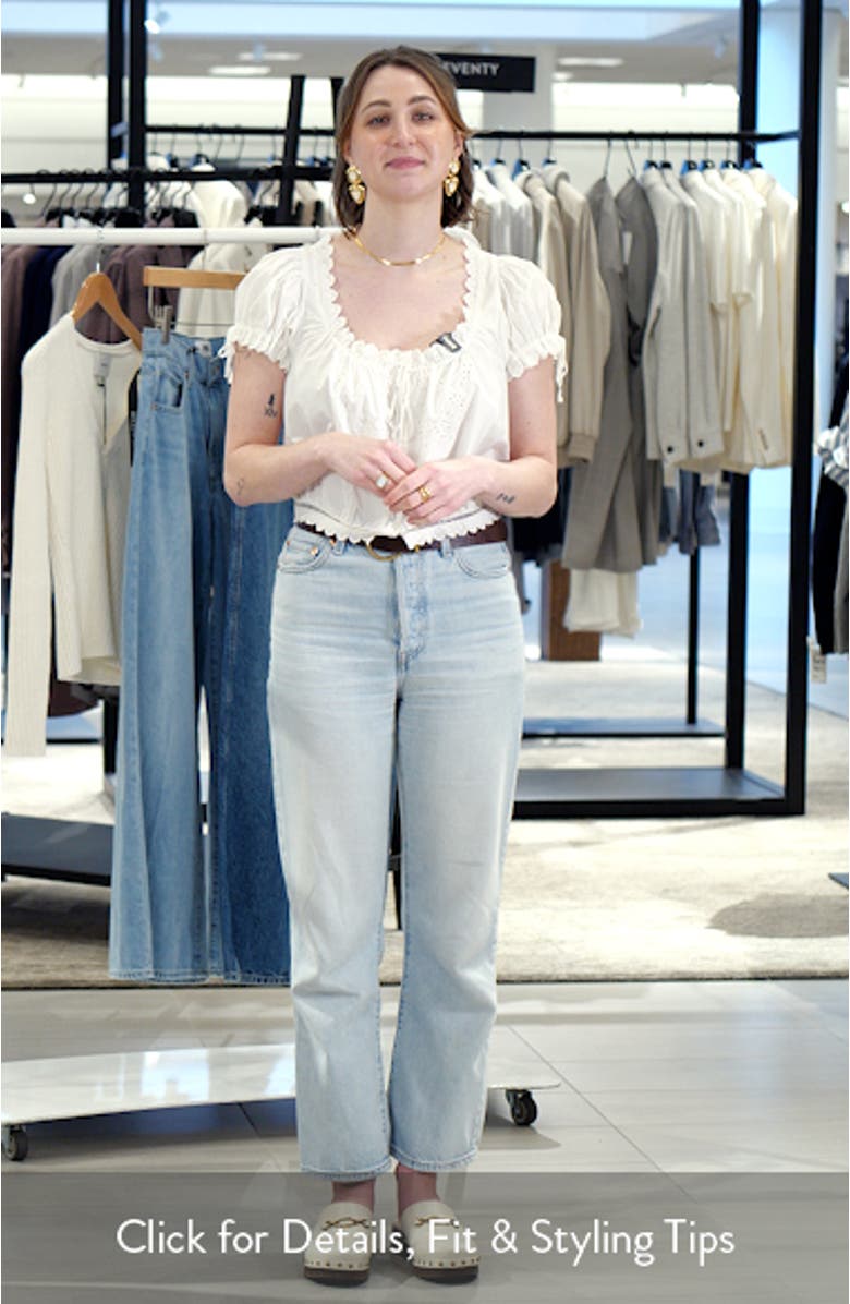 Nera Eyelet Ruffle Organic Cotton Crop Top, sales video thumbnail