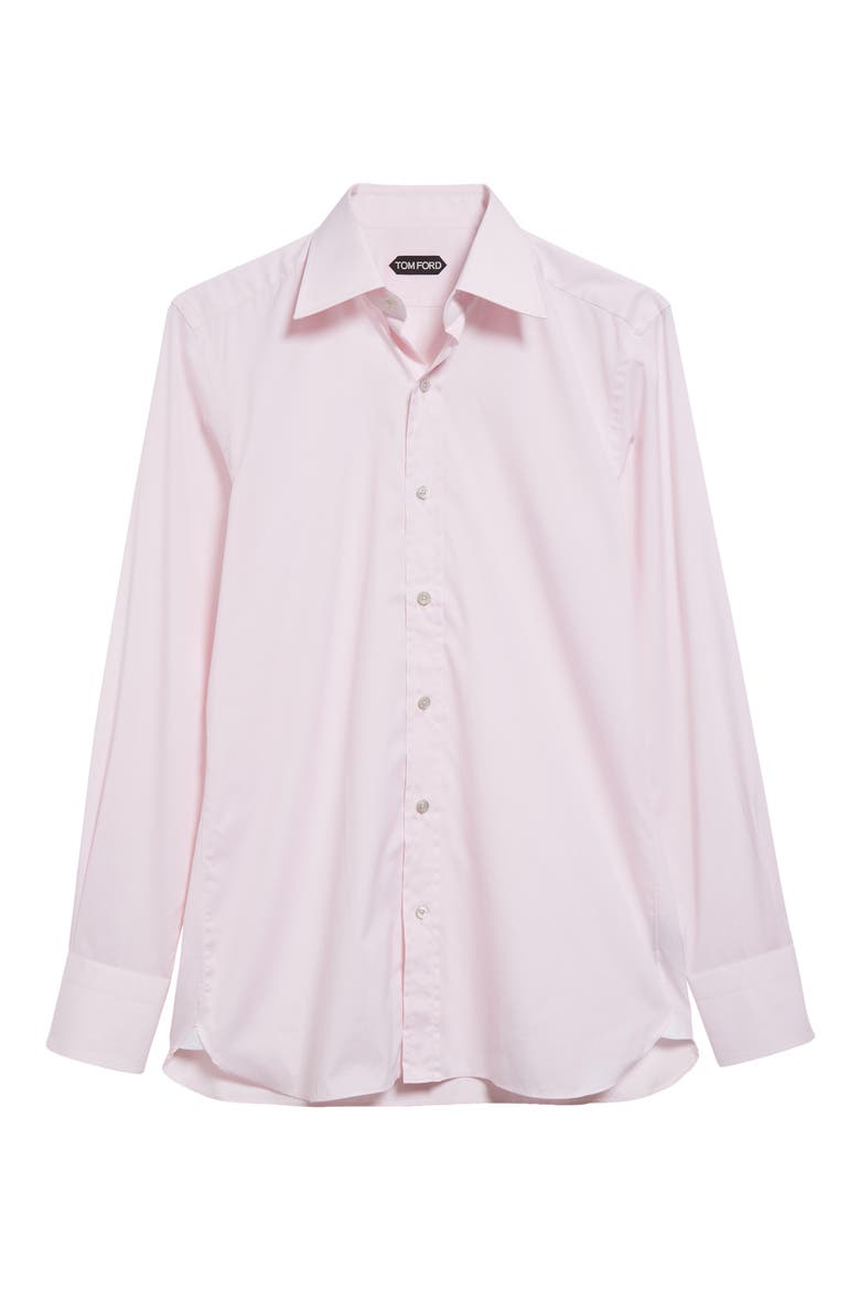 Classic Fit Solid Stretch Poplin Button-Up Shirt, Alternate, color, DP225 PINK