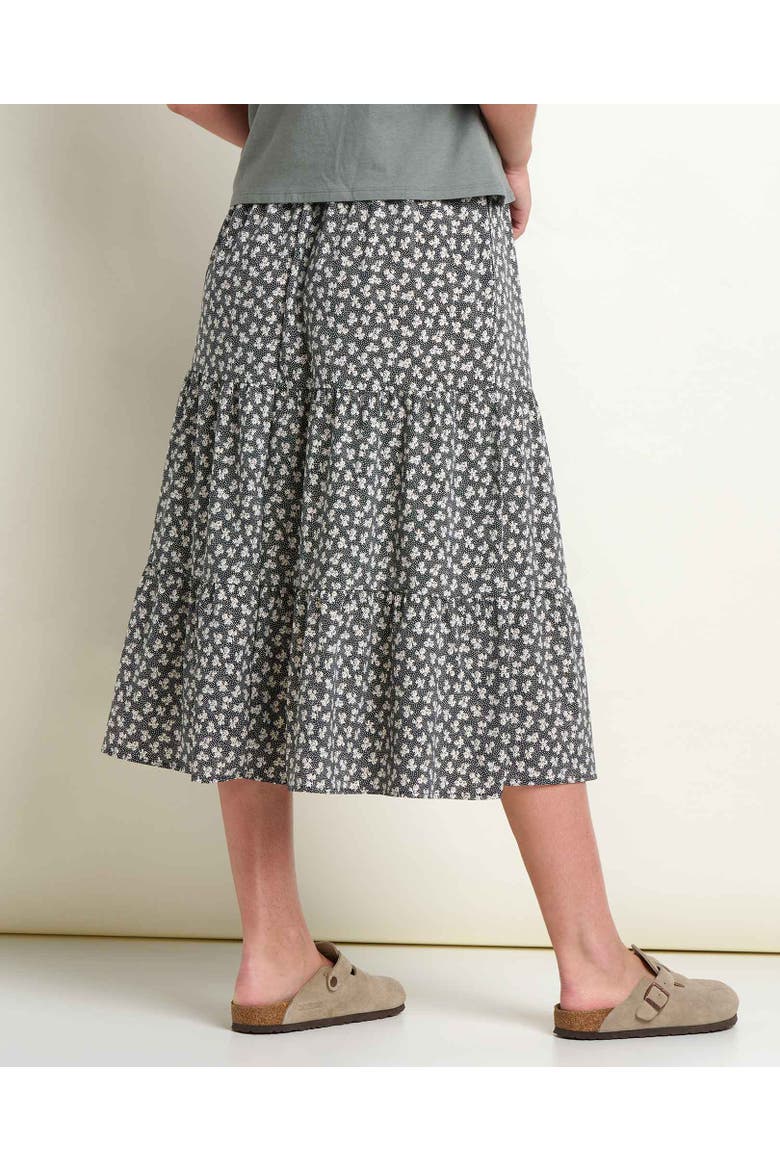 Sunkissed Tiered Midi Skirt, Alternate, color, Black and Salt Print