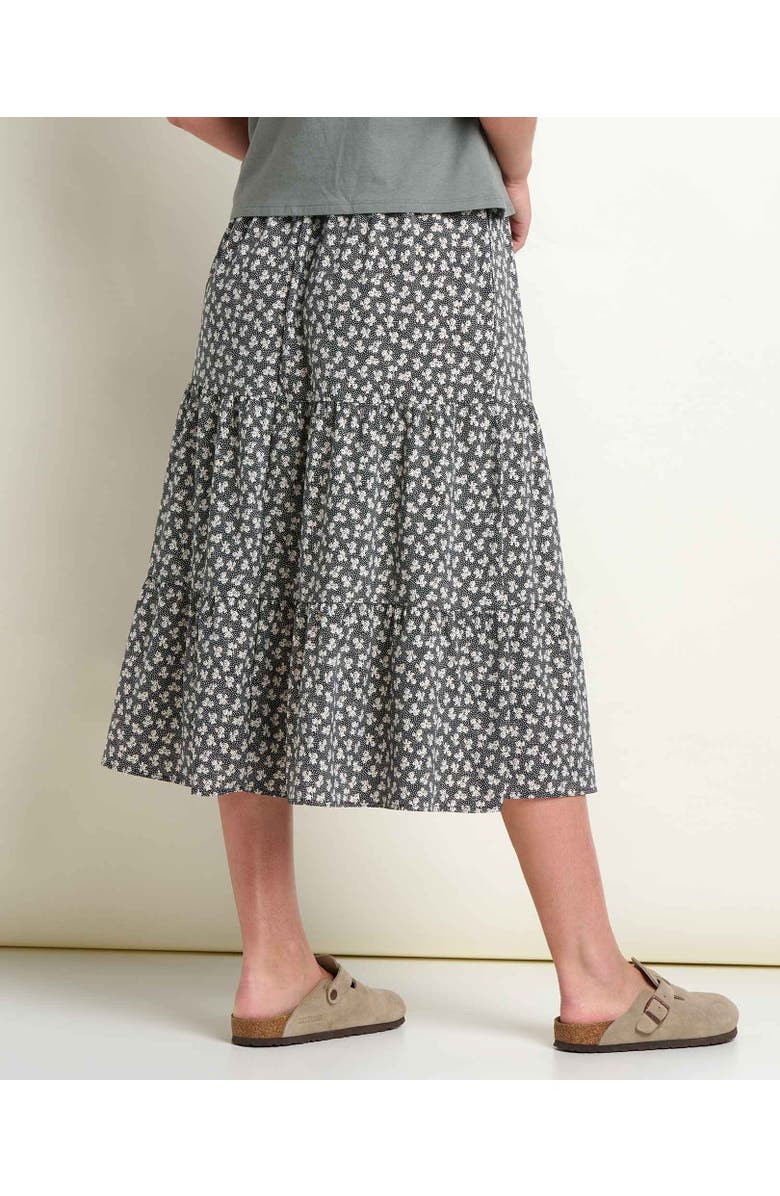 Toad & Co Sunkissed Tiered Midi Skirt, Alternate, color, Black And Salt Print