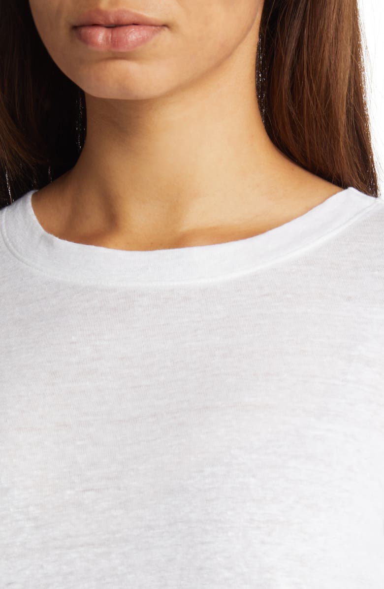 Eileen Fisher Organic Linen Long Sleeve T-Shirt, Alternate, color, White