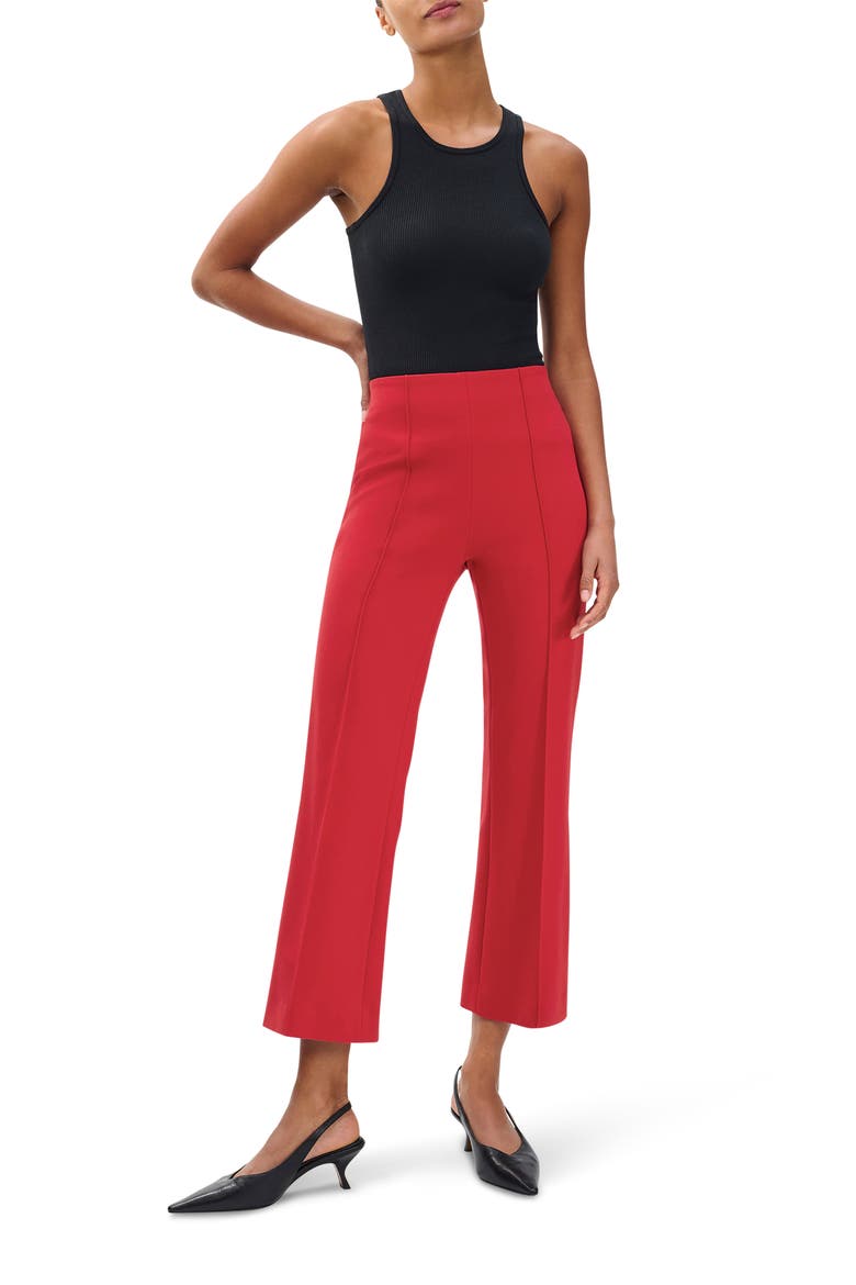 Irina Ponte Kick Flare Pants, Alternate, color, DARK CHERRY