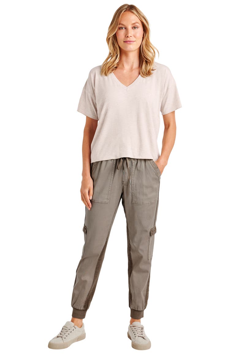 V-Neck Short Sleeve Tee, Alternate, color, OAT HEATHER