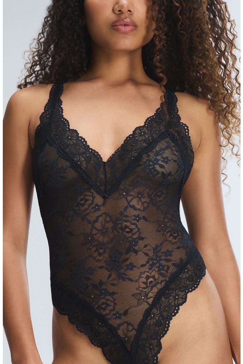 Soft 'N Savage Lace Teddy, Alternate, color, BLACK CAVIAR