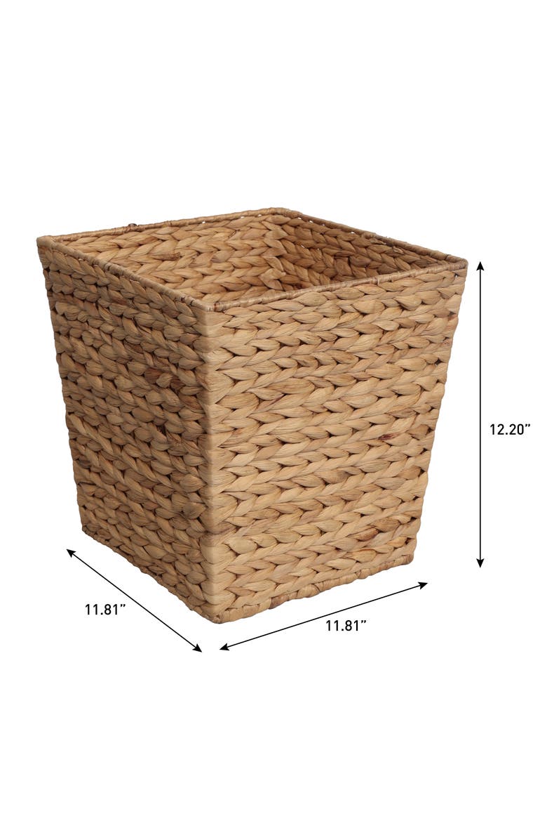 HAPPIMESS Theo Handwoven Water Hyacinth 4.8-Gallon Tapered Square Wicker Watebasket, Alternate, color, Natural