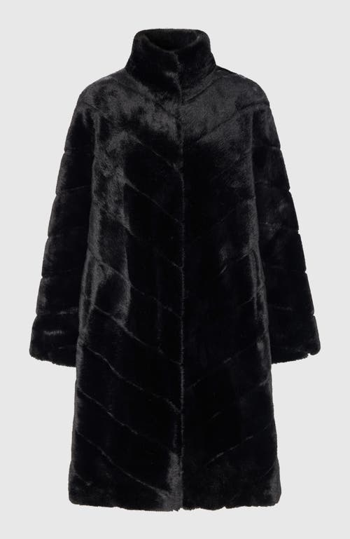 Lyla Grant Fur-free Mink (faux Fur) Short Coat In Black