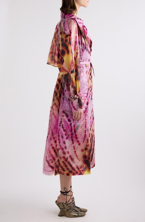 Shop Dries Van Noten Risto Nylon & Silk Trench Coat In Fuchsia
