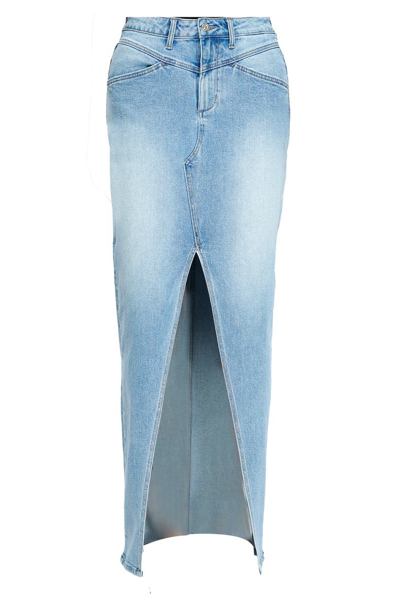 Lauren Mid Rise Front Slit Maxi Skirt, Alternate, color, PERIWINKLE BLUE