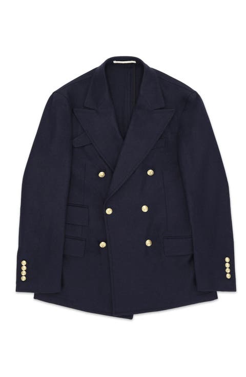 Classic Double-Breasted Merino Wool Blazer