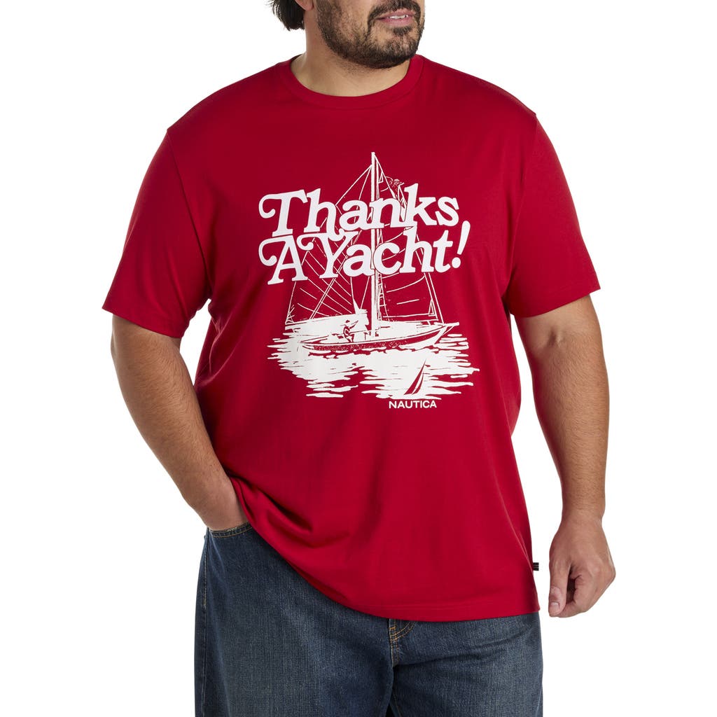 Nautica Big & Tall Thanks A Yacht Graphic Tee In Red