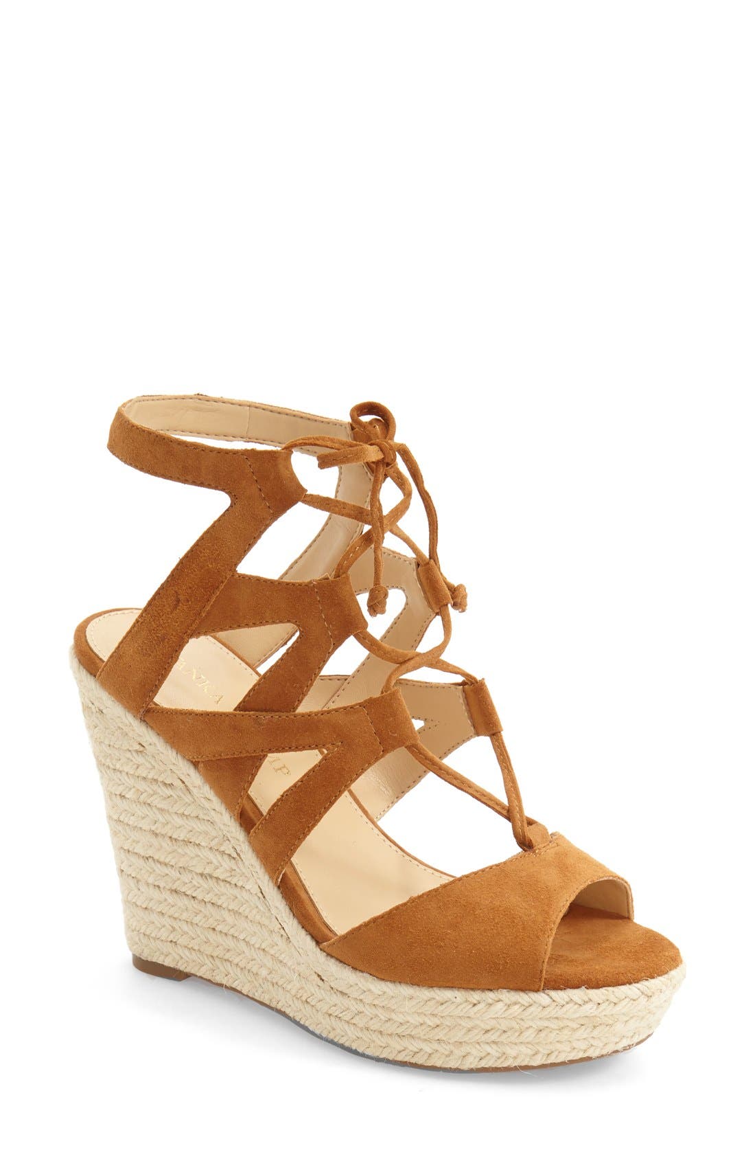 'Hindre' Espadrille Wedge Sandal, Main, color, RIO MAPLE SUEDE