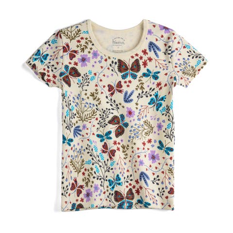 Toddler Organic Cotton Short Sleeve Ribbed Scoop Neck Tee