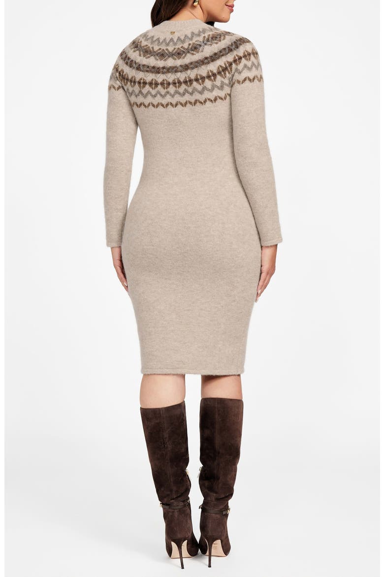 Akila Jacquard Detail Long Sleeve Sweater Dress, Alternate, color, BEIGE MULTI
