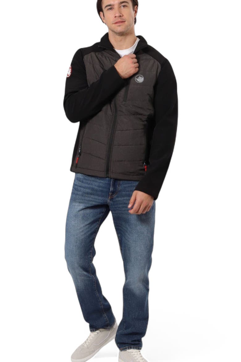 Men's Hybrid Softshell Puffer Jacket, Main, color, Charcoal