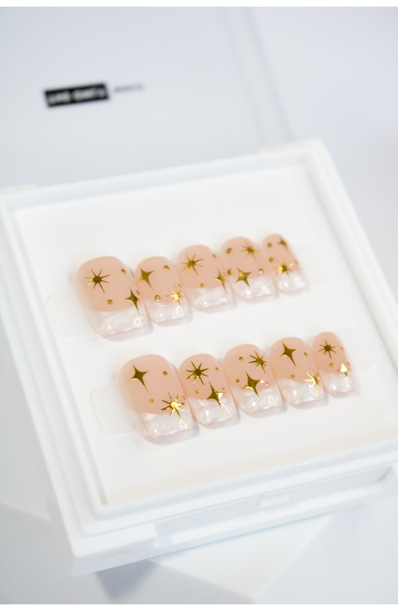 The Only Nails Celestial - Short Square - Nail Set, Alternate, color, Peachy Rose Gold Chrome