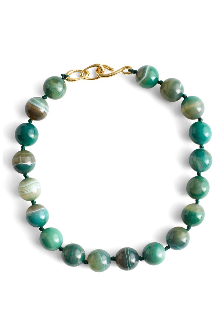Semiprecious Stone Oversize Beaded Choker Necklace, Main, color, ALPINE