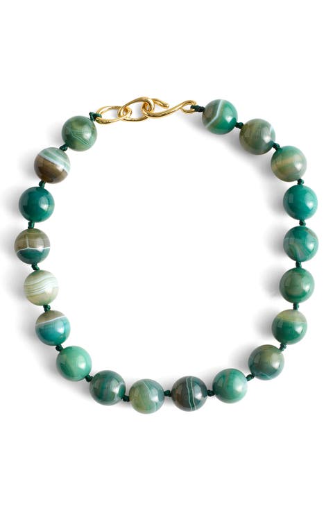 Semiprecious Stone Oversize Beaded Choker Necklace
