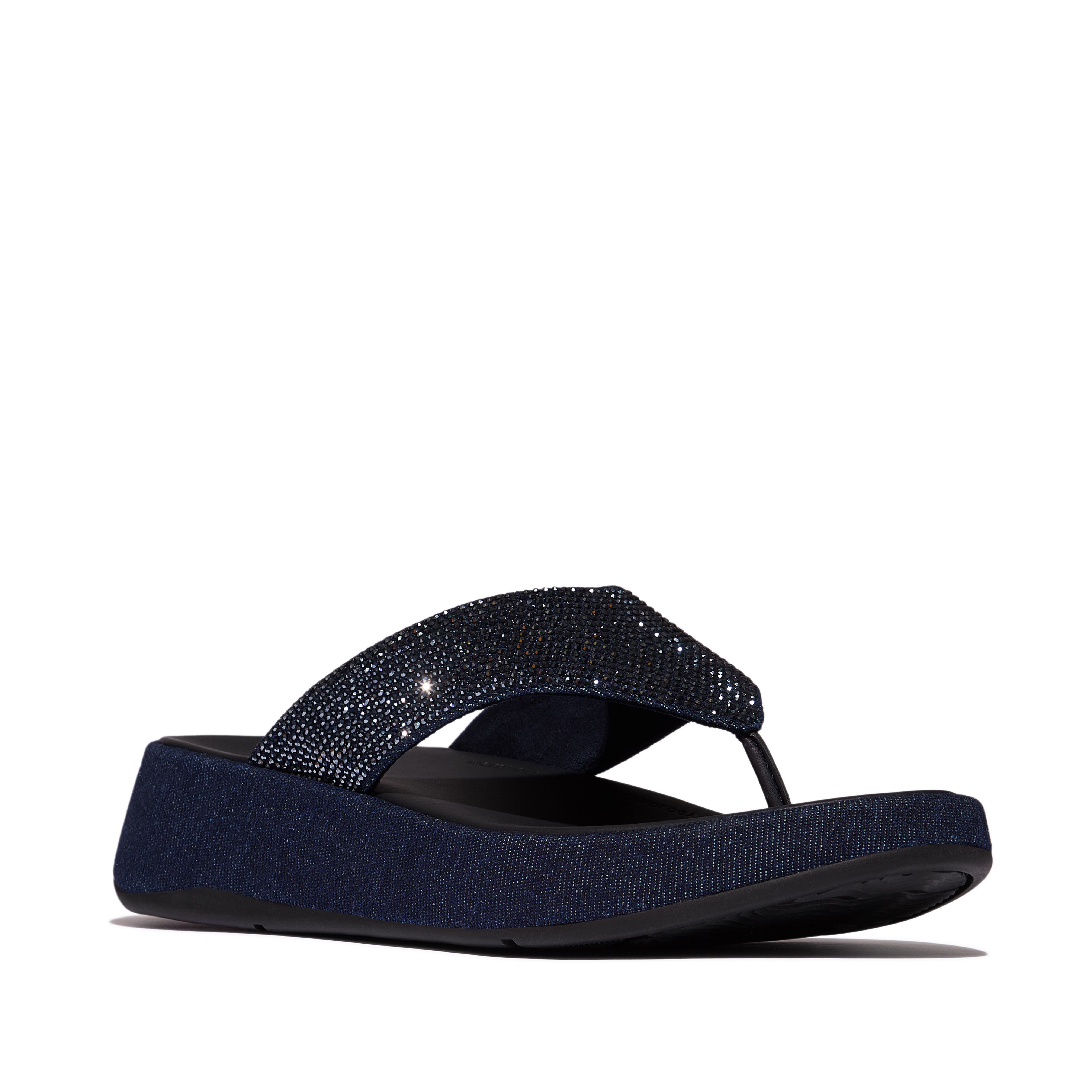 FitFlop F Mode Denim Hotfix Sandal, Main, color, Dark Denim