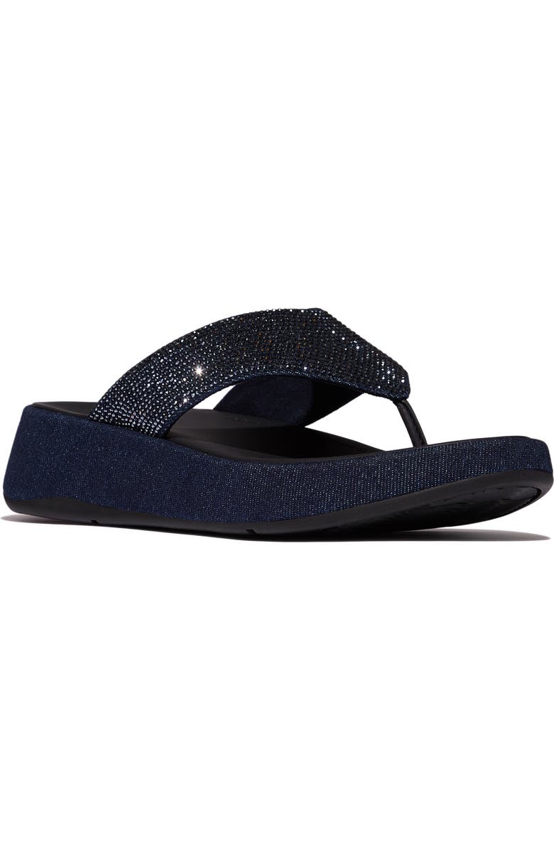 FitFlop F Mode Denim Hotfix Sandal, Main, color, Dark Denim