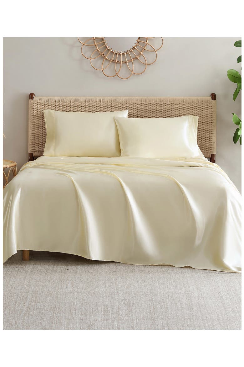 Silky Satin Sheet Set, Alternate, color, ANTIQUE GOLDEN HONEY