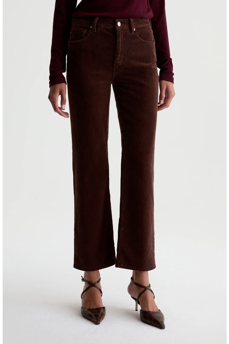 Brinley Mid Rise Straight Leg Corduroy Jeans, Main, color, WOOD BROWN