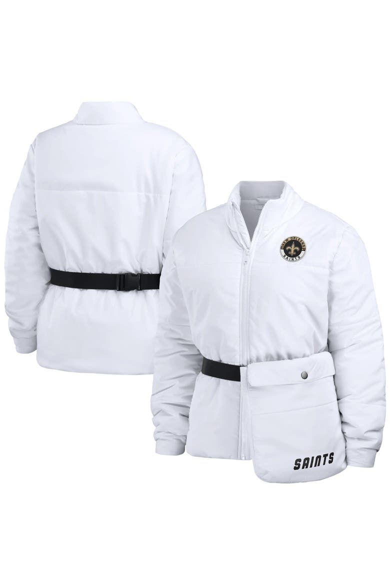 Women's WEAR by Erin Andrews  White New Orleans Saints Packaway Full-Zip Puffer Jacket, Main, color, White