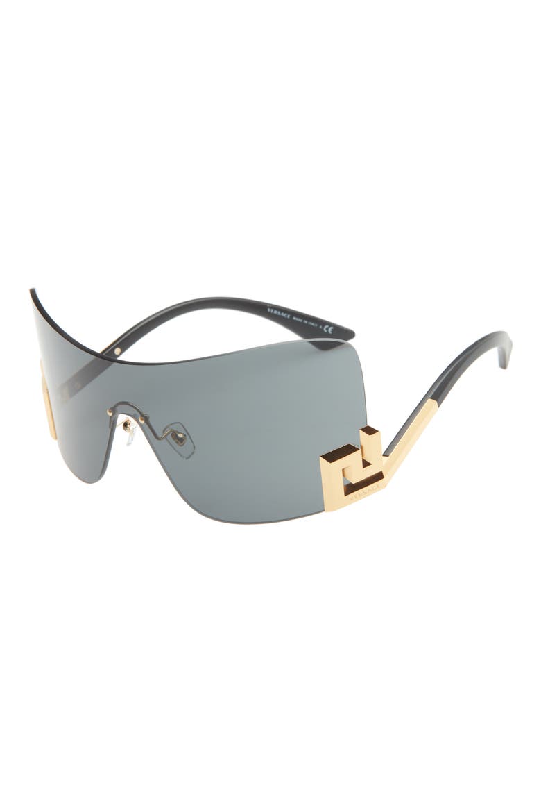 40mm Irregular Shield Sunglasses, Alternate, color, GREY/ DARK GREY