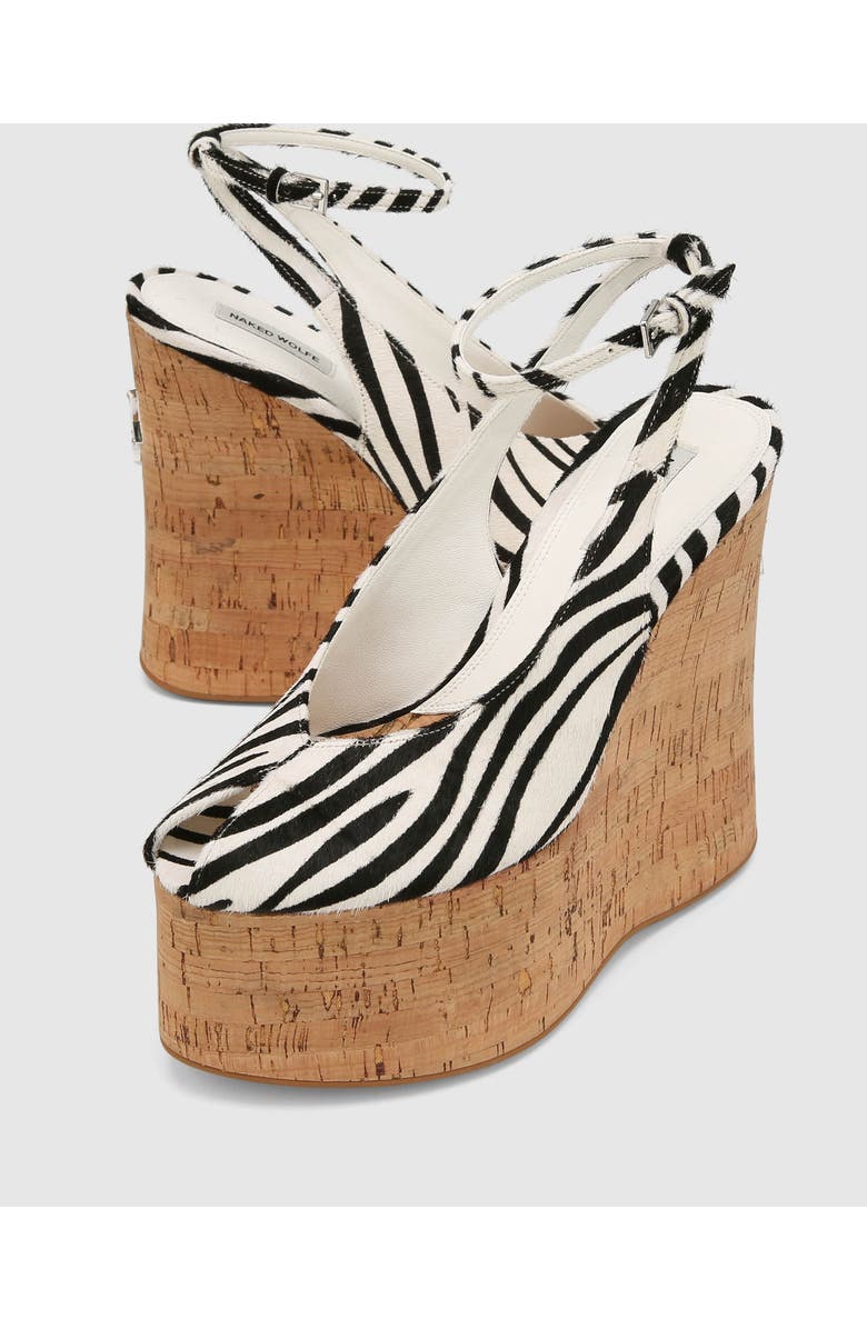 Naked Wolfe Tansy White Patent, Alternate, color, Zebra