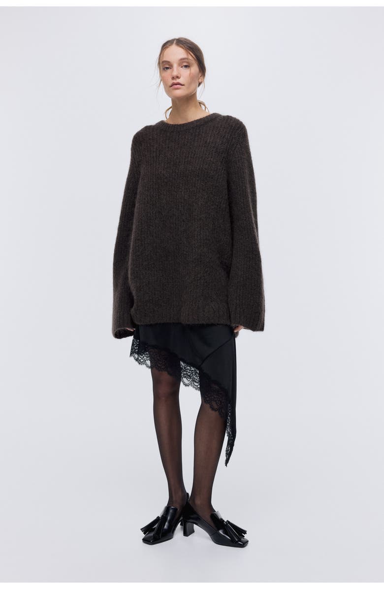 H&M Mohair-blend Jumper, Alternate, color, Dark Brown