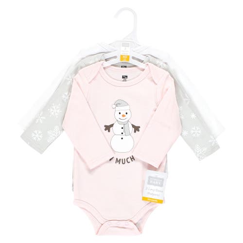Hudson Baby Little Soft Cotton Long-sleeve One-piece 3pk
